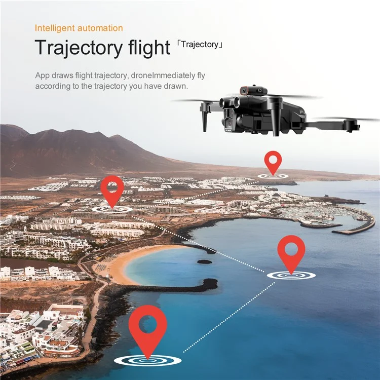 S92 Three Camera RC Drone Optical Flow Positioning 4-sids Evisace Évitement Poto Aérien Photopter Avec 1 Batterie - Noir