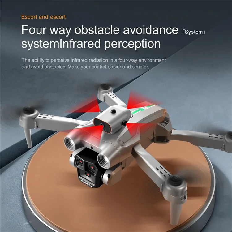 S92 Three Camera RC Drone Optical Flow Positioning 4-sids Evisace Évitement Poto Aérien Photopter Avec 1 Batterie - Noir