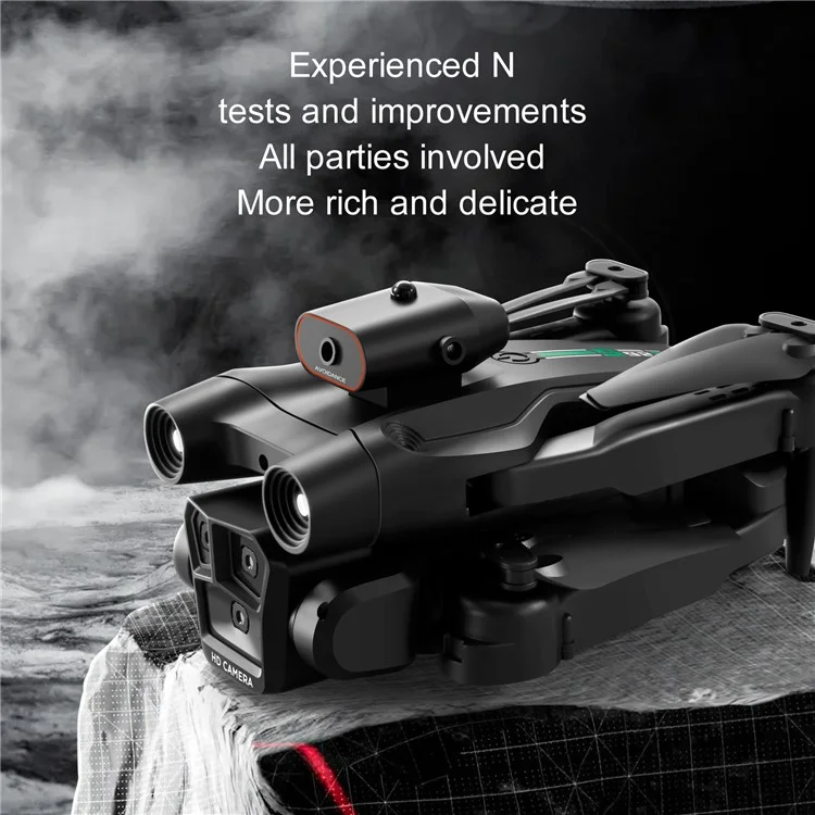 S92 Three Camera RC Drone Optical Flow Positioning 4-sids Evisace Évitement Poto Aérien Photopter Avec 1 Batterie - Noir