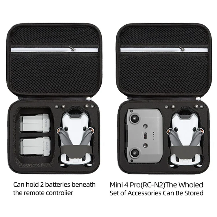 Sac de rangement de protection pour le boîtier de transport DJI Mini 4 Pro, étui antichoc et résistant aux rayures - Gris / Noir