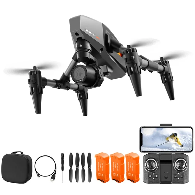 XD1 Aerial Photo 480P RC Aircraft Portable Lightweight Alloy Mini Drone mit 3 Batterien