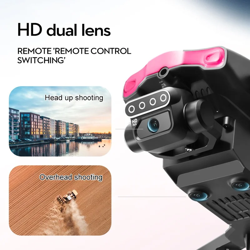 XT105 Drone Dobrável RC LED 480P Com Escova sem Escova Quadricóptero com 2 Baterias para Adultos Iniciantes e Crianças 