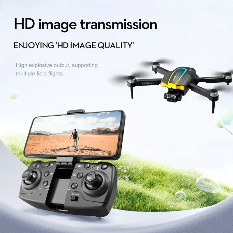 XT105 Drone Dobrável RC LED 480P Com Escova sem Escova Quadricóptero com 2 Baterias para Adultos Iniciantes e Crianças 