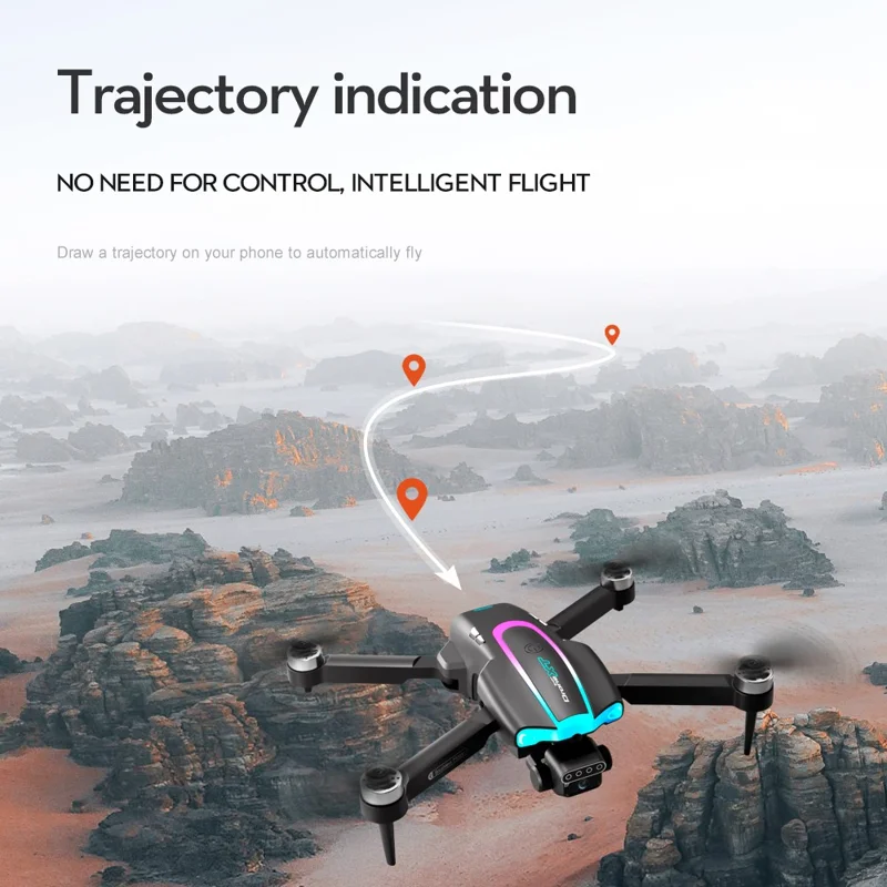 XT105 Drone Dobrável RC LED 480P Com Escova sem Escova Quadricóptero com 2 Baterias para Adultos Iniciantes e Crianças 