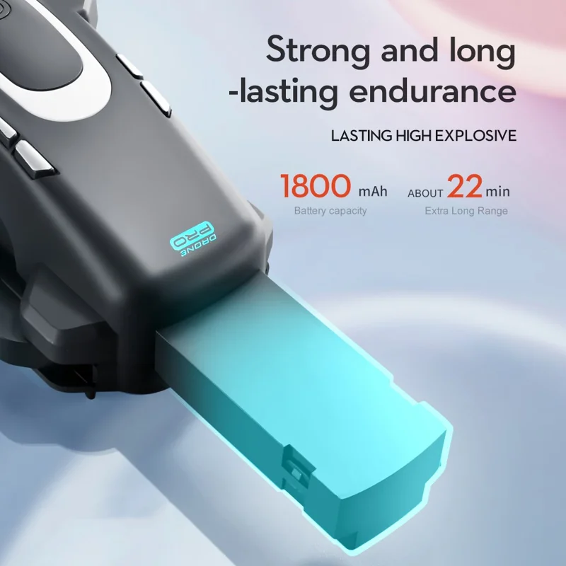 XT105 Drone Dobrável RC LED 480P Com Escova sem Escova Quadricóptero com 2 Baterias para Adultos Iniciantes e Crianças 