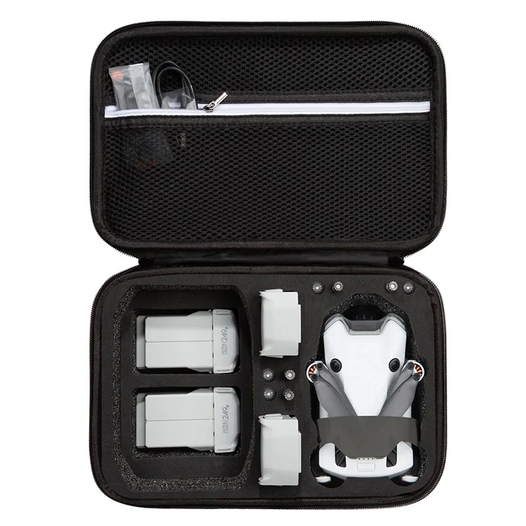 For DJI Mini 4 Pro Fly More Combo RC Drone Accessories Storage Bag Shockproof EVA + Cloth Handbag - Black+Black