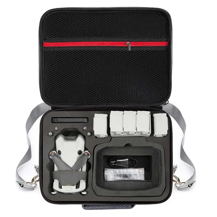 For DJI Mini 4 Pro Shockproof EVA+Cloth Handbag Carrying Case RC Drone Accessories Storage Bag with Shoulder Strap - Grey