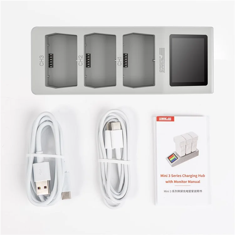 STARTRC ST-1124255 Ladehub für DJI Mini 4 Pro Series 3-in-1 Drohnenakkuladegerät mit LED-Anzeige