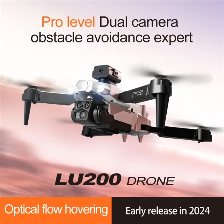 LU200 HD Camera RC Drone Optical Flow Wovering Remote Control Aircraft Avec 2 Batteries