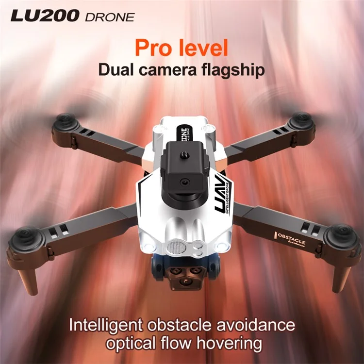 LU200 HD Camera RC Drone Optical Flow Wovering Remote Control Aircraft Avec 2 Batteries