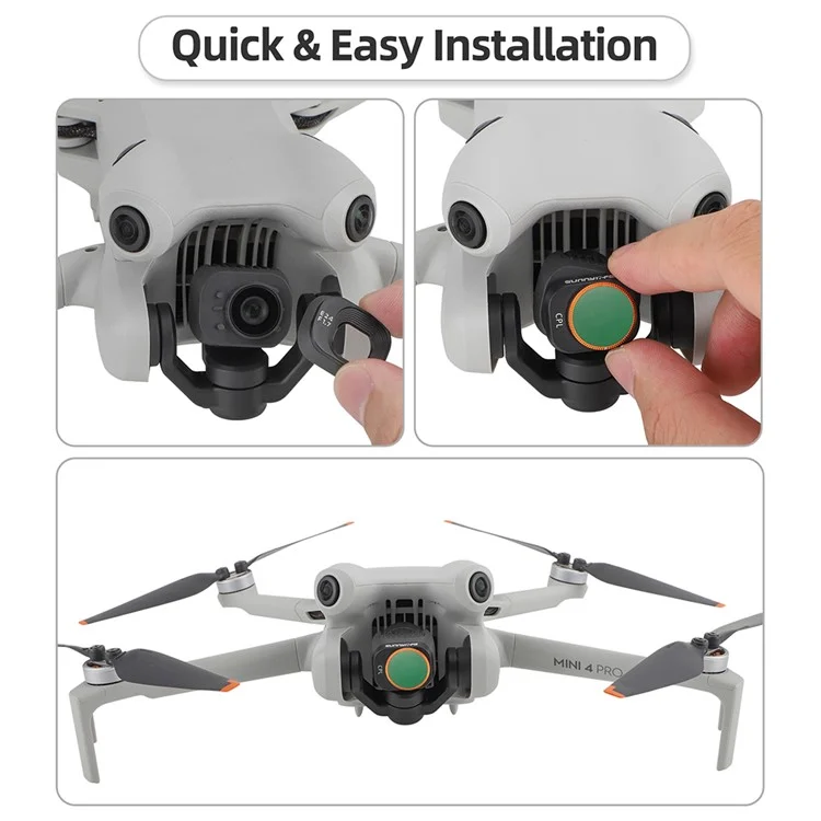 SUNNYLIFE N4P-FI730 per DJI Mini 4 Pro Set da 6 pezzi MCUV+CPL+ND8+ND16+ND32+ND64 Filtri obiettivo in vetro ottico