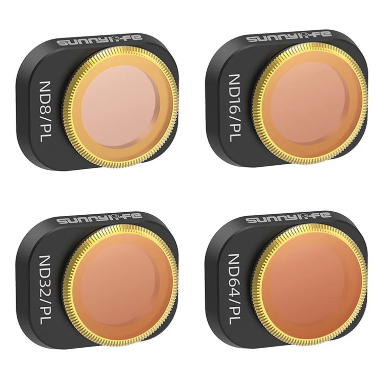 SUNNYLIFE N4P-FI728 For DJI Mini 4 Pro 4Pcs / Set Ajustable ND8 / PL+ND16 / PL+ND32 / PL+ND64 / PL Filtros de Lente de Cristal Óptico