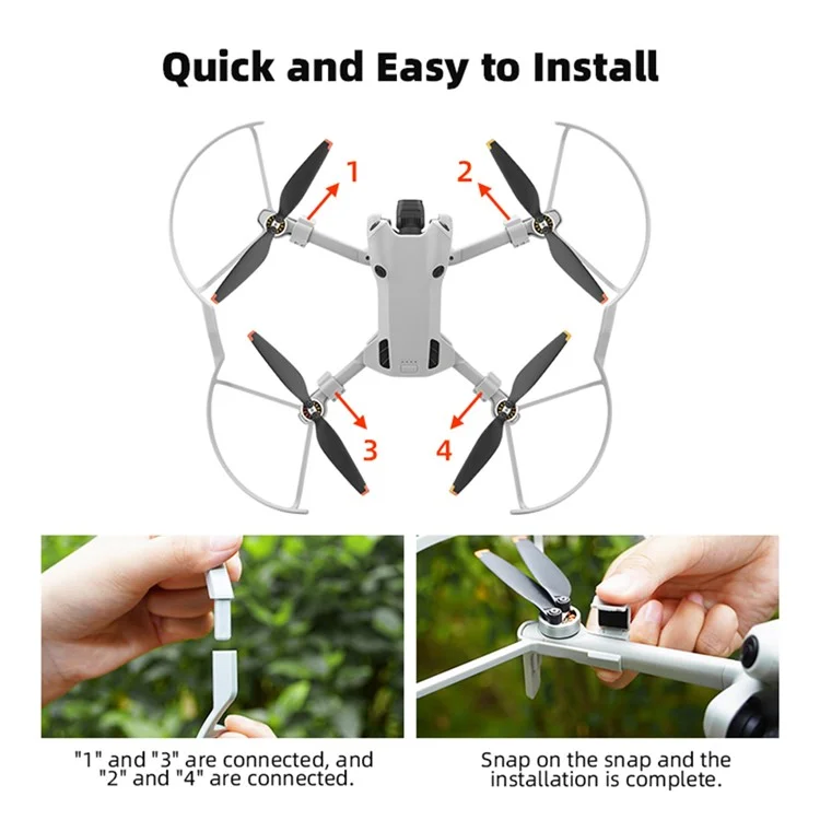 BRDRC Für DJI Mini 4 Pro 4pcs / Setzen Sie Drohnenpropellerschutz PC Anti-kollisionsschutzringe