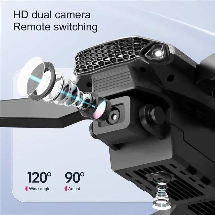 S91 Optical Flow Positioning 4 Channel 6-axis Dual Camera Foldable Brushless Aerial Drone, with 3 Battery - Grey