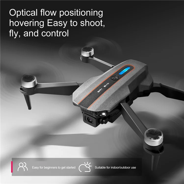 S91 2.4G Remote Control Aircraft 4 Channel 6-axis Dual Camera Foldable Brushless Aerial Drone, with 2 Battery - Black