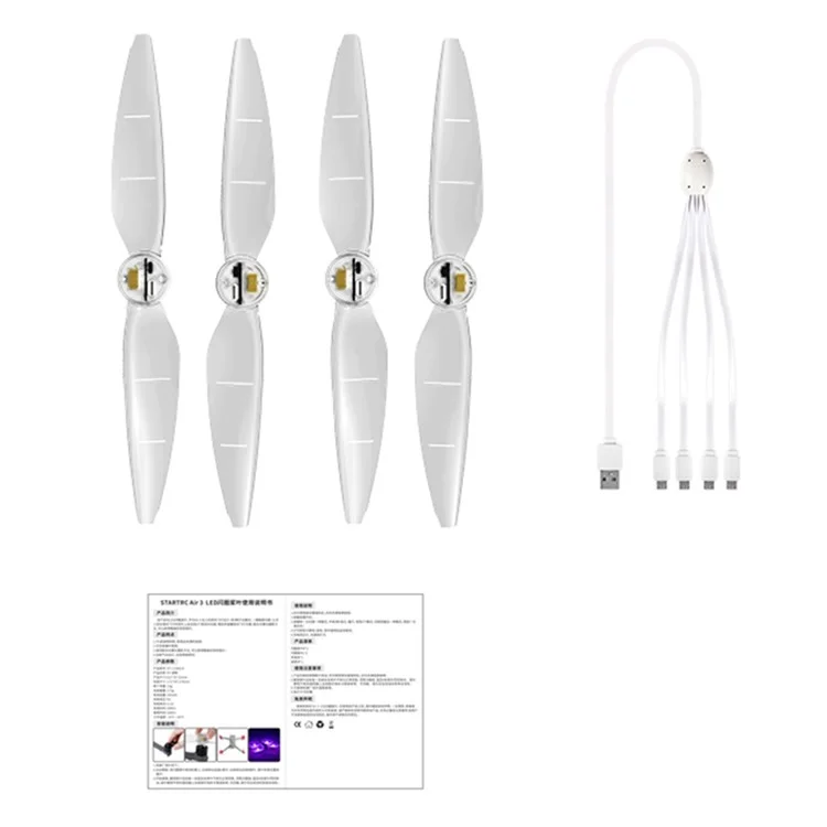 STARTRC 1130614 2 Pairs For DJI Air 3 PC Propellers Low-Noise LED Light RC Drone Blades Replacement