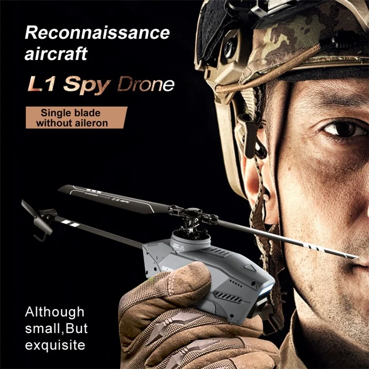 4DRC L1 HD Aérien RC Aircraft Single-Rotor Helicopter Spy Drone, Batteries Doubles