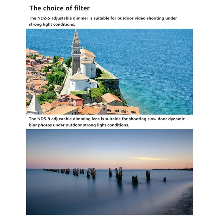 Conjunto de 2 Filtros BRDRC VND2-5+ND5-9 para DJI Mini 3 Pro - Acessórios de Proteção de Lente de Drone