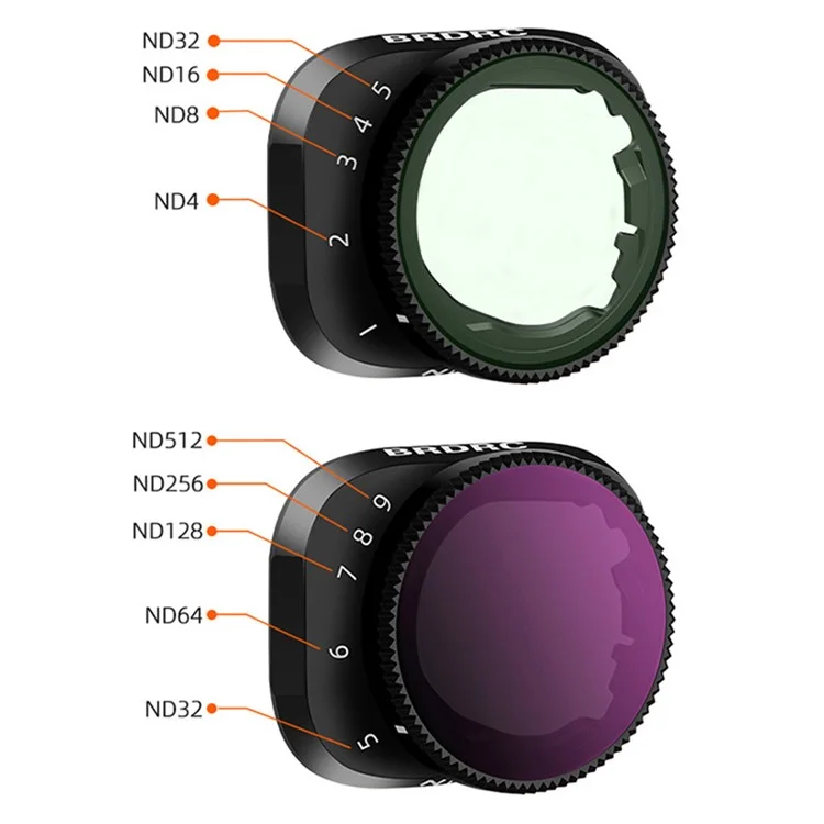Conjunto de 2 Filtros BRDRC VND2-5+ND5-9 para DJI Mini 3 Pro - Acessórios de Proteção de Lente de Drone