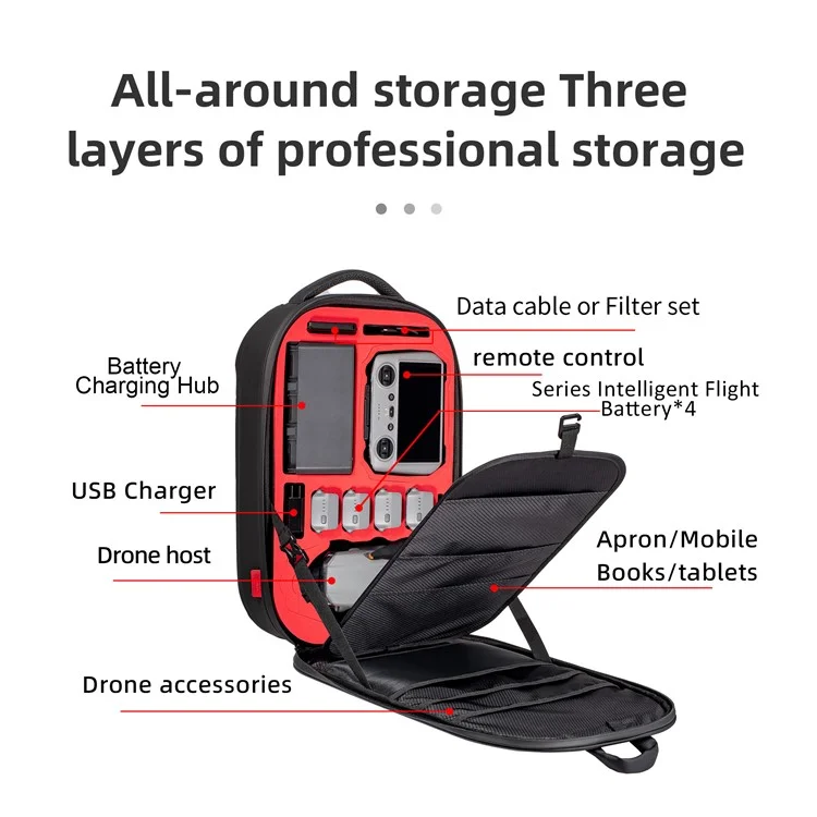 STARTRC M3 1124019 Pour DJI Mavic 3 / Mavic 3 Pro / Mavic 3 Classic Sac à dos en cuir PU + EVA Accessoires pour drone Sac de transport