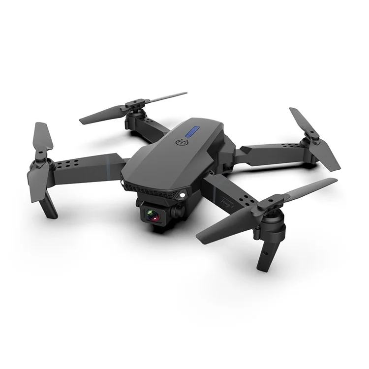 E88 Pro Folding RC Drone con Cámaras Dobles Fotografía Aérea 4K HD Aeronave, Baterías Dobles - Negro