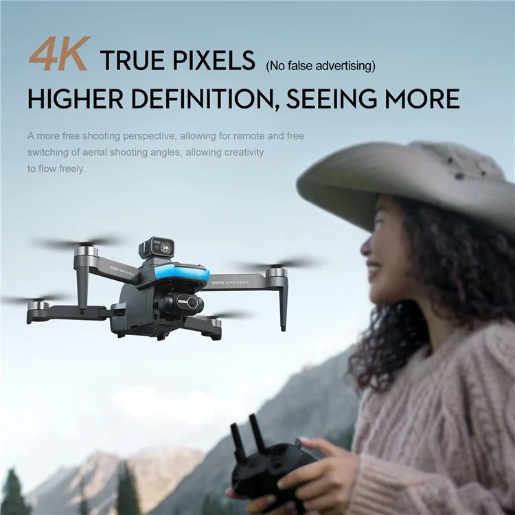 S9S 2,7k Camera 5G 2 Axe Axis Évitement du Cardan Évitement Els Drone Sans Balais, Avec 2 Batterie