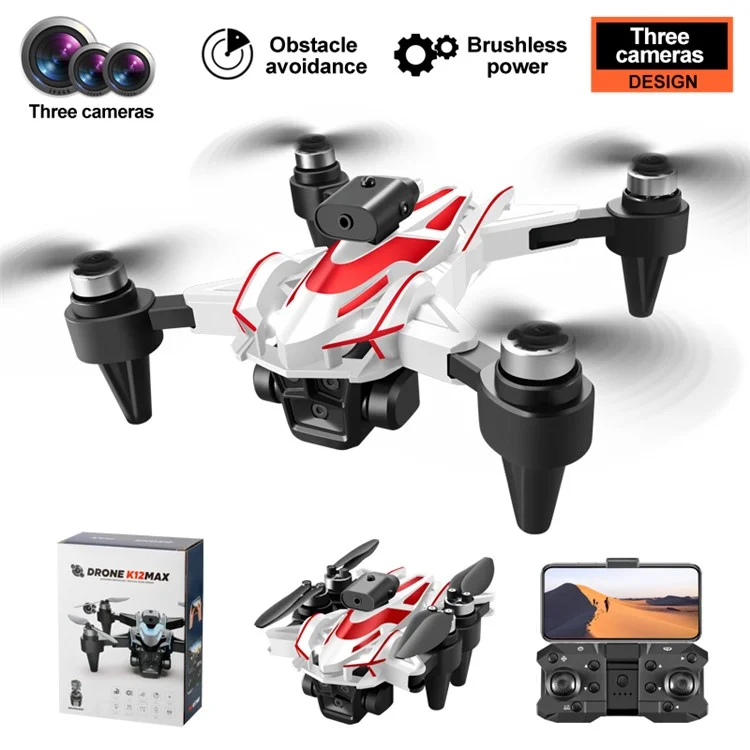 K12 Max Drone Motore Brushless Obstacle Avoidance Posizionamento del flusso ottico Aeromobile, con 1 batteria