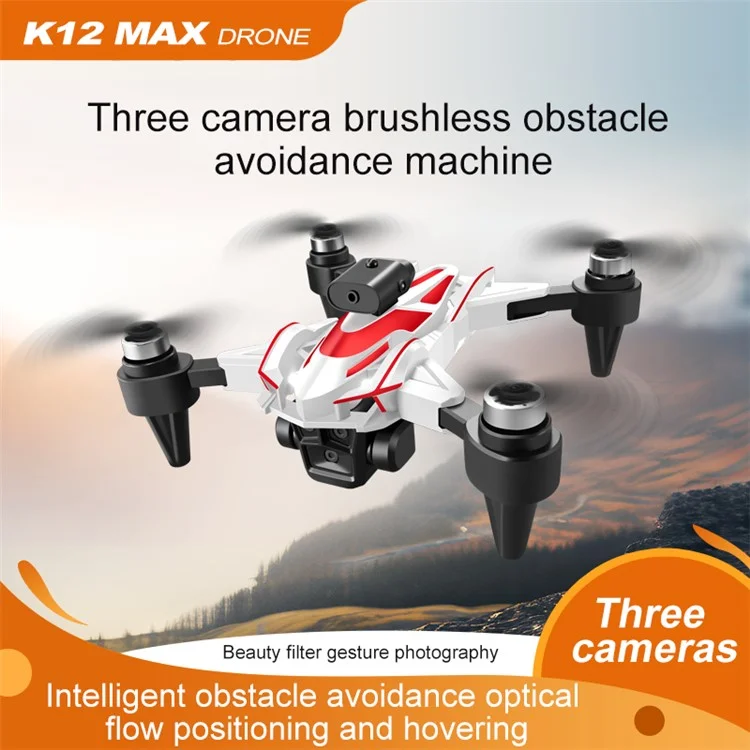 K12 Max Drone Motore Brushless Obstacle Avoidance Posizionamento del flusso ottico Aeromobile, con 1 batteria