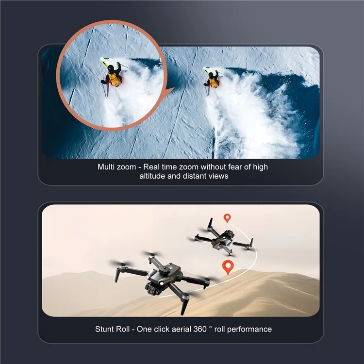 S119 Dual Camera Brushless Motor Aircraft Optical Flow Positioning Folding RC Drone with 2 Batteries - White