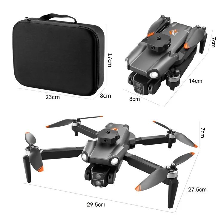 S119 Dual Camera Brushless Motor Aircraft Optical Flow Positioning Folding RC Drone with 2 Batteries - White