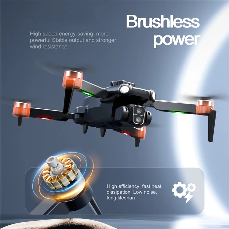 S119 Dual Camera Brushless Motor Aircraft Optical Flow Positioning Folding RC Drone with 2 Batteries - White