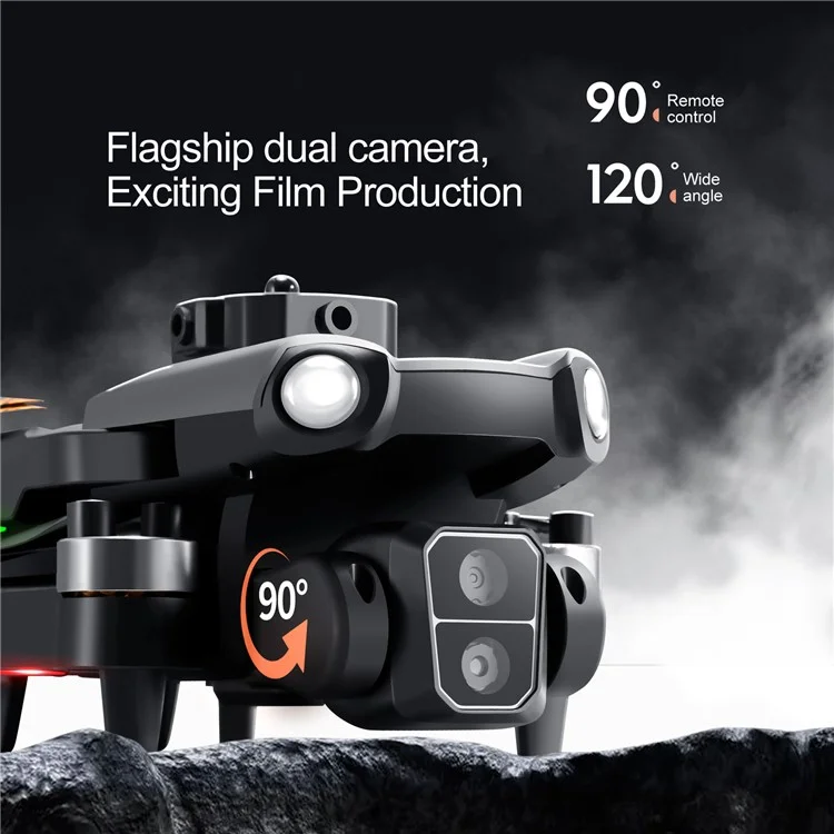 S119 Dual Camera Brushless Motor Aircraft Optical Flow Positioning Folding RC Drone with 2 Batteries - White