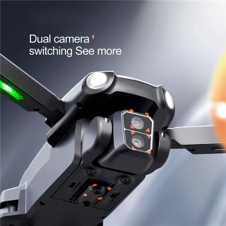 S119 Dual Camera Brushless Motor Aircraft Optical Flow Positioning Folding RC Drone with 2 Batteries - White
