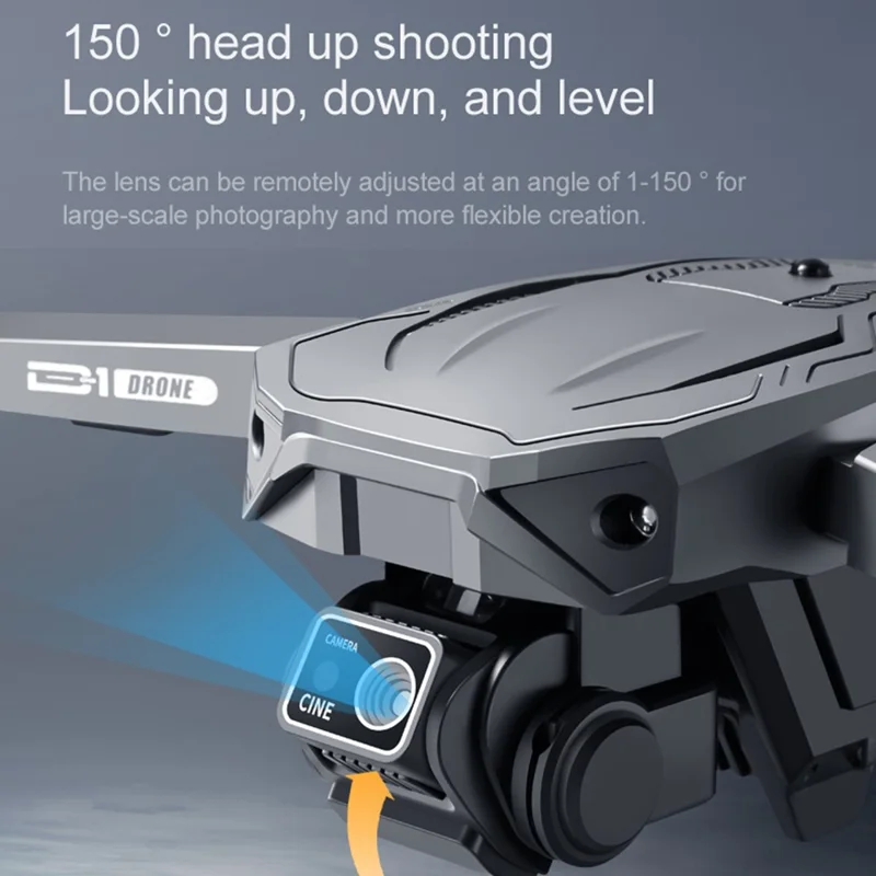 D1 HD Dual Camera Brushless Aircraft Obstacle Avoidance Optical Flow Positioning RC Drone, 1 Battery - Orange