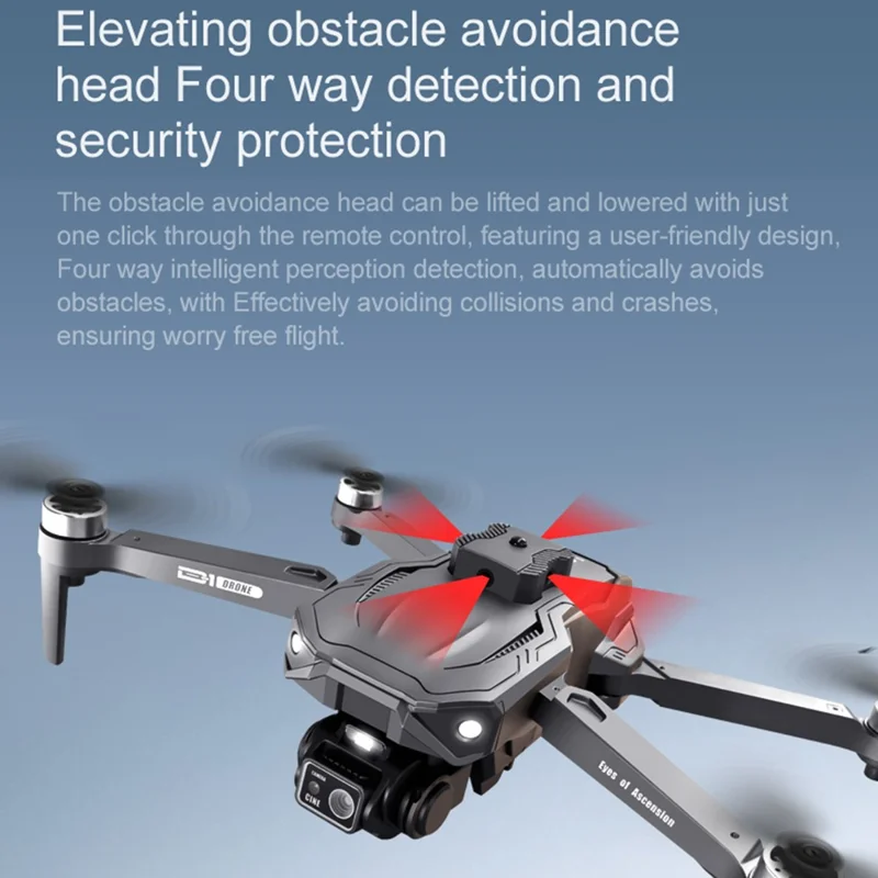 D1 HD Dual Camera Brushless Aircraft Obstacle Avoidance Optical Flow Positioning RC Drone, 1 Battery - Orange