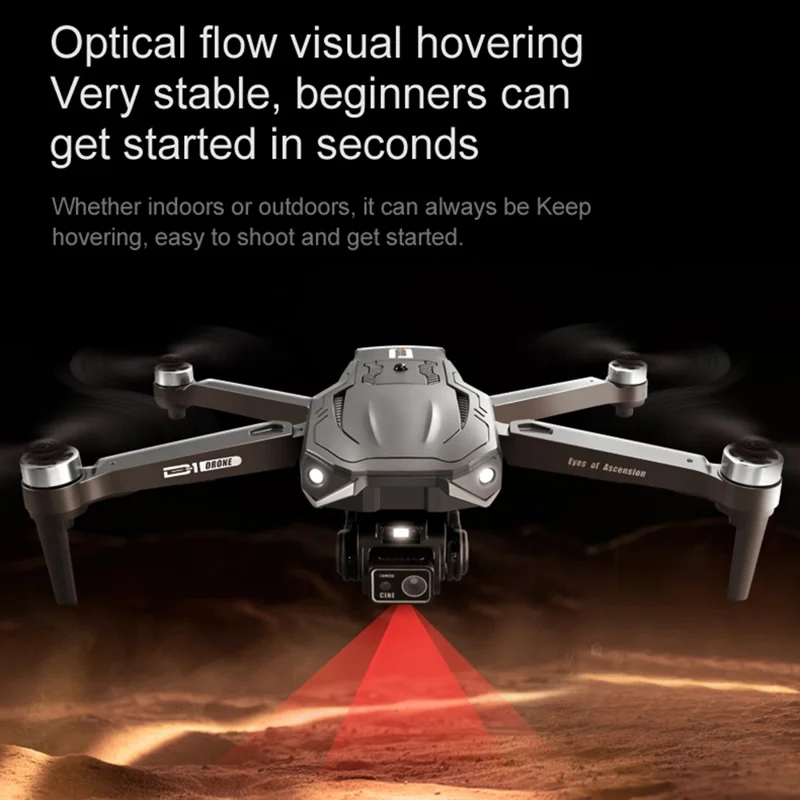 D1 HD Dual Camera Brushless Aircraft Obstacle Avoidance Optical Flow Positioning RC Drone, 1 Battery - Orange