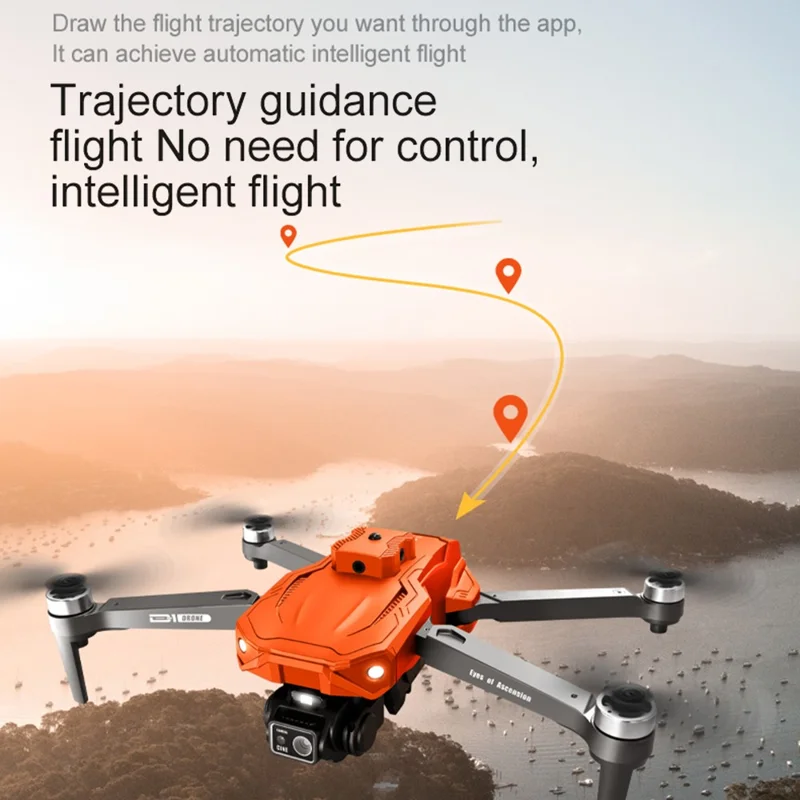D1 HD Dual Camera Brushless Aircraft Obstacle Avoidance Optical Flow Positioning RC Drone, 1 Battery - Orange