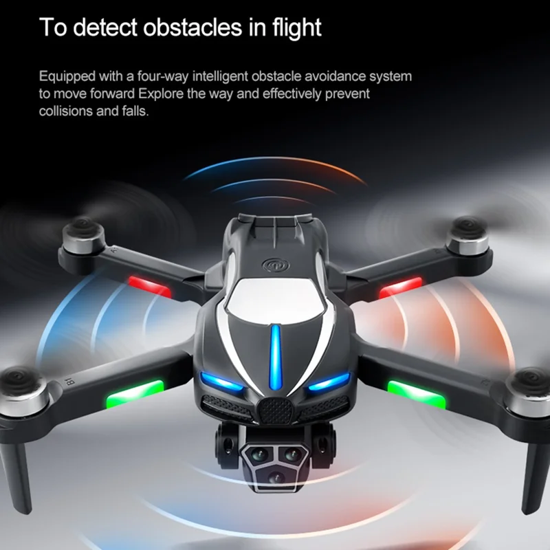 M2 Optical Flow Positioning Folding RC Drone with Three Camera Brushless Motor Quadcopter with 3 Batteries - Grey