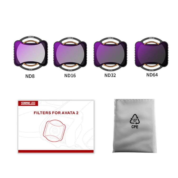 STARTRC 1139747 4Pcs For DJI AVATA 2 ND8 ND16 ND32 ND64 Multi-coated Drone Filter Set