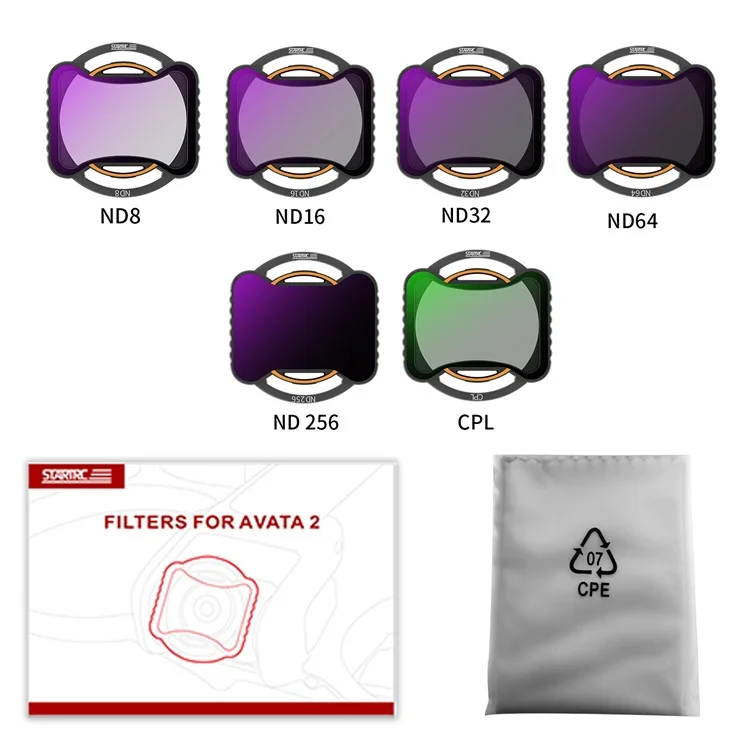 STARTRC 1139693 Grossiste 6PCS Filtre Objectif pour DJI Avata 2 RC Drone CPL ND Filtres