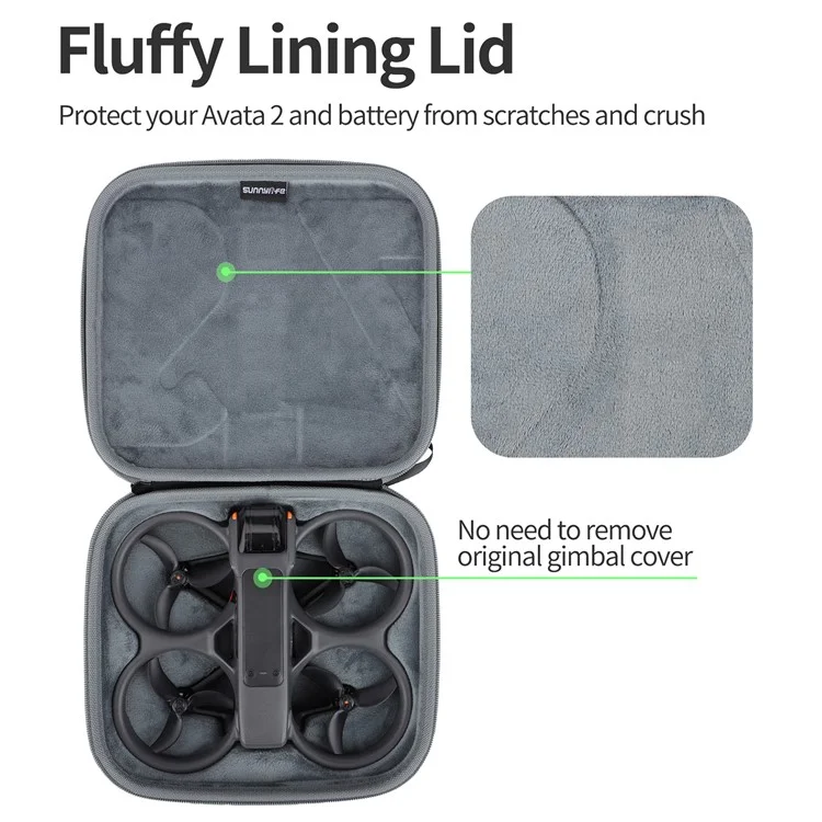 SUNNYLIFE AT2-B775 For DJI Avata 2 Shockproof Cloth Carrying Case RC Drone Accessories Storage Bag