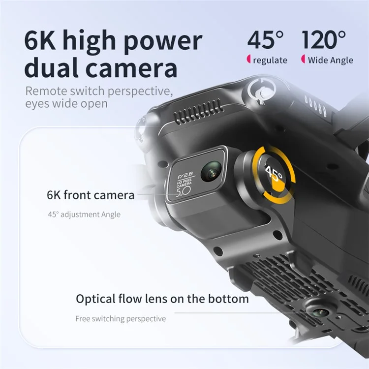 4DRC V28 Optical Flow Positioning Folding RC Drone Dual-Lens Brushless Motor Quadcopter with 2 Batteries
