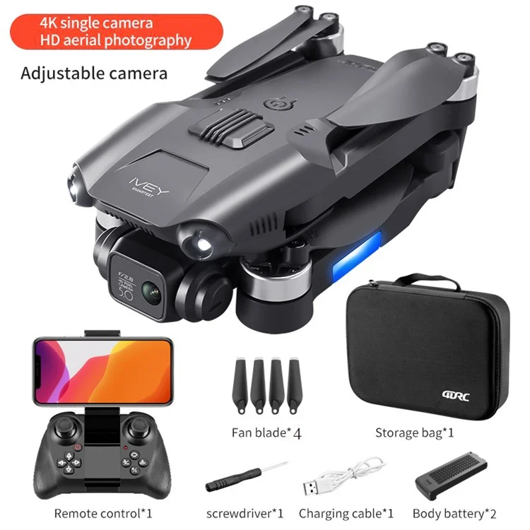 4DRC V28 Optical Flow Positioning Folding RC Drone Dual-Lens Brushless Motor Quadcopter with 2 Batteries