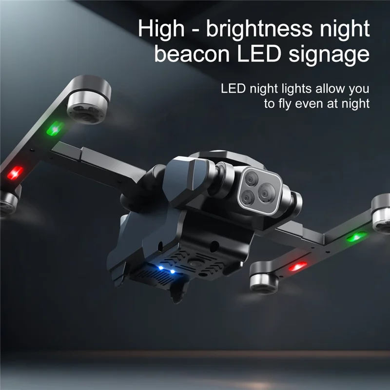 S188 Brushless Four-sided Obstacle Avoidance Aircraft HD Shooting GPS Positioning Drone, 1 Battery - Silver