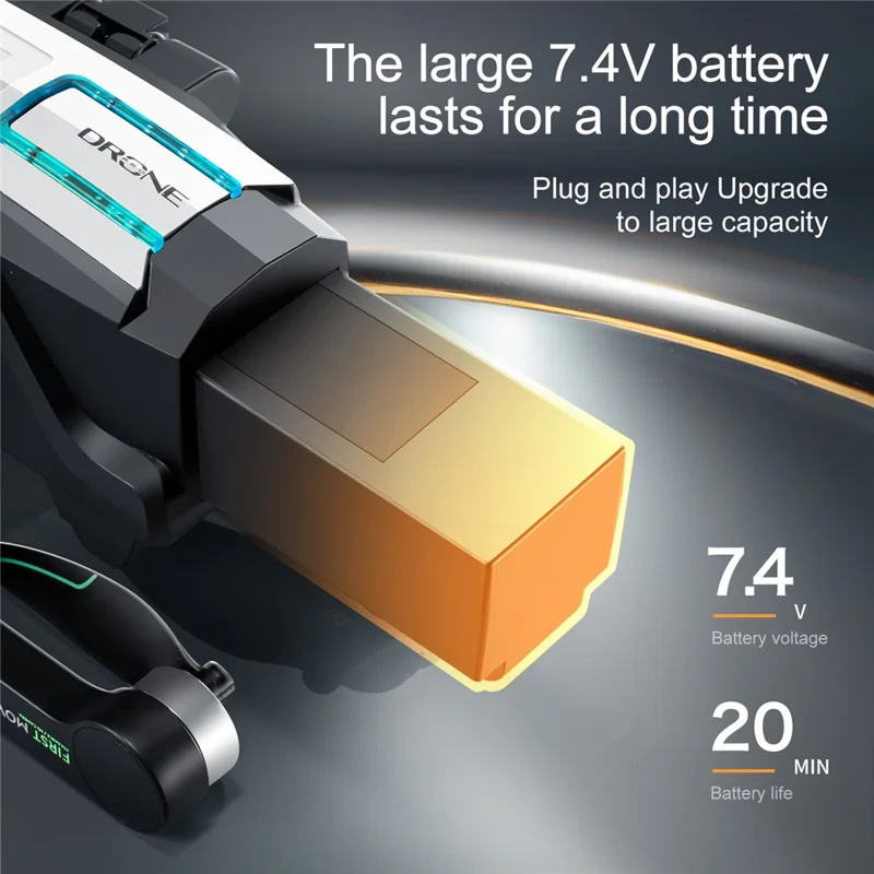 S188 Brushless Four-sided Obstacle Avoidance Aircraft HD Shooting GPS Positioning Drone, 1 Battery - Silver