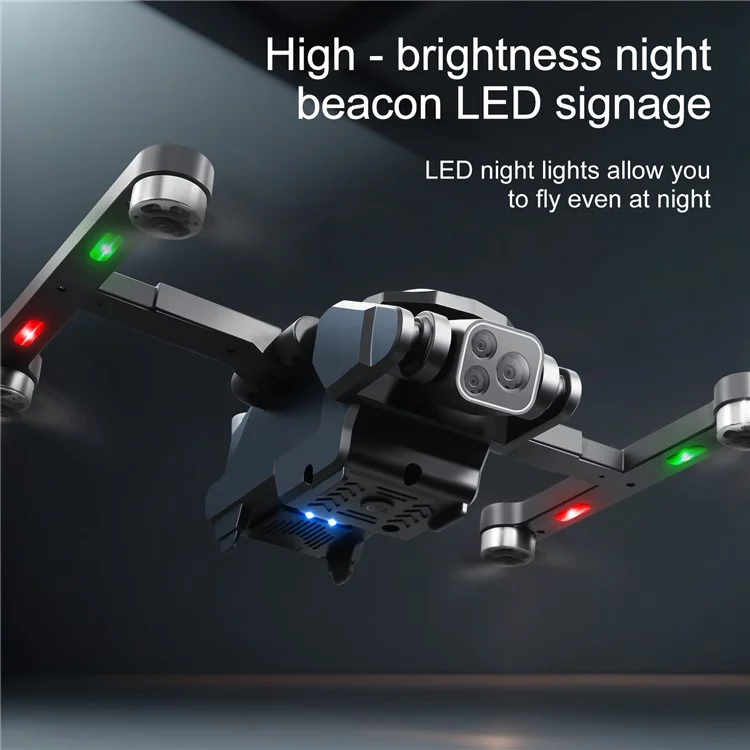 S188 Brushless Obstacle Avoidance Aircraft HD Aerial Photography GPS Positioning Drone, 2 Baterías - Negro