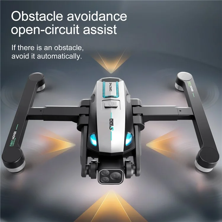 S188 Brushless Obstacle Avoidance Aircraft HD Aerial Photography GPS Positioning Drone, 2 Baterías - Negro
