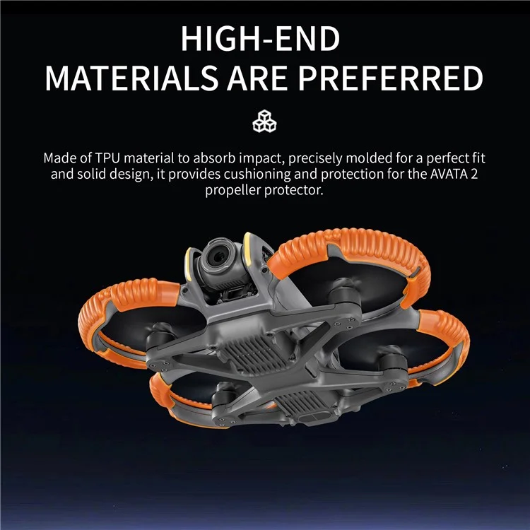 STARTRC 4Pcs Drone Propeller Guard for DJI Avata 2 Anti-collision Protection Rings - Orange