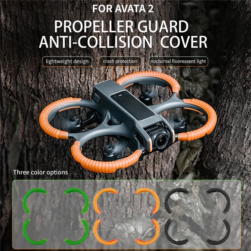 STARTRC 4Pcs Drone Propeller Guard for DJI Avata 2 Anti-collision Protection Rings - Fluorescent Green