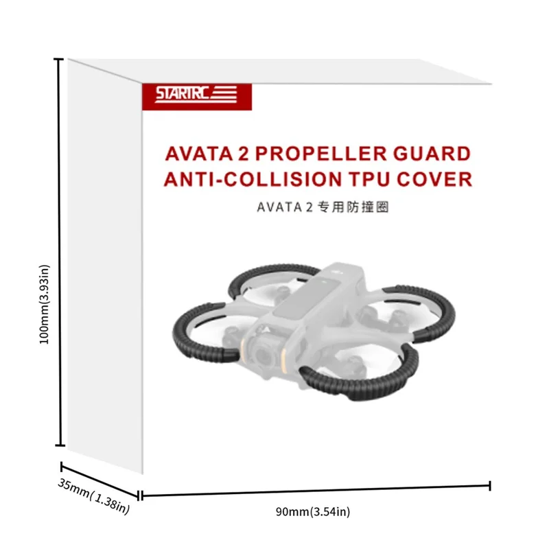 STARTRC 4Pcs Drone Propeller Guard for DJI Avata 2 Anti-collision Protection Rings - Black